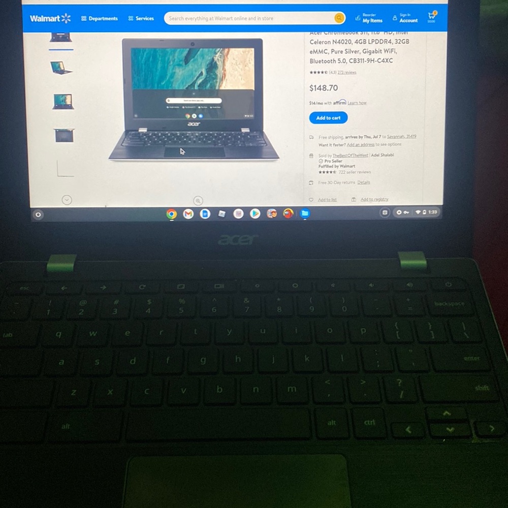 Acer ChromeBook, Silver, Black Interior, Easy And Effecient.